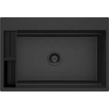 Virtuves izlietne Deante MAGNETIC Granīta 760x520x220mm, GRAPHITE METALLIC Melna