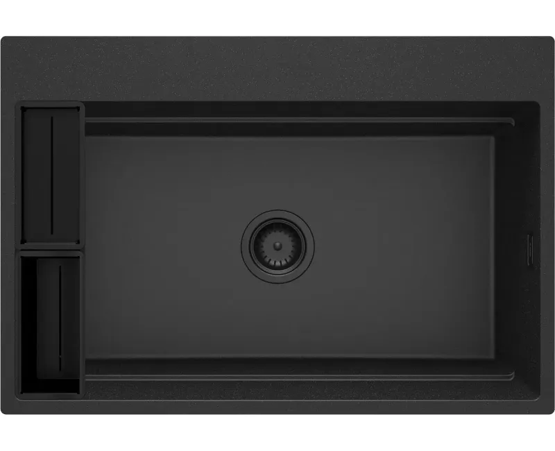Virtuves izlietne Deante MAGNETIC Granīta 760x520x220mm, GRAPHITE METALLIC Melna