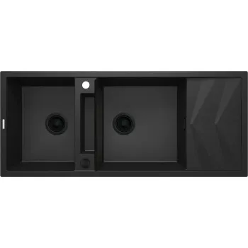 Virtuves izlietne Deante MAGNETIC Granīta 1160x500x210mm METALLIC GRAPHITE GRANITE Melna