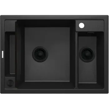 Virtuves izlietne Deante MAGNETIC Granīta 690x500x205mm GRAPHITE METALLIC GRANITE Melna