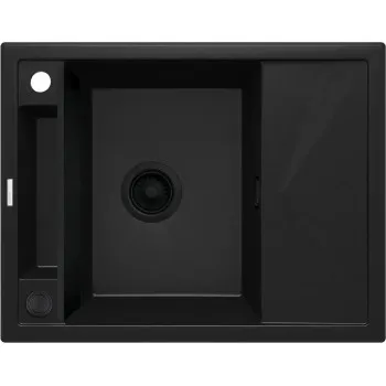 Virtuves izlietne Deante MAGNETIC Granīta 640X500X219mm, WITH FITTING, NERO GRANITE Melna