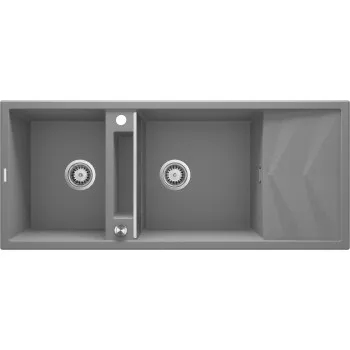 Virtuves izlietne Deante MAGNETIC Granīta 1160x500x210mm METALLIC GREY GRANITE Pelēka