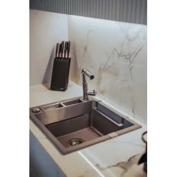 Virtuves izlietne Deante MAGNETIC Granīta 640x500x205mm ANTHRACITE METALIC GRANITE