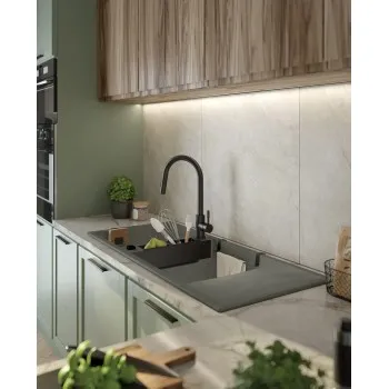Virtuves izlietne Deante MAGNETIC Granīta 1160x500x210mm, ANTHRACITE GRANITE Antracīts
