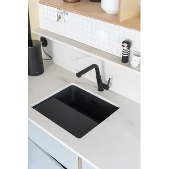 Virtuves  maisītājs Deante Silia ar izvelkamu galvu, Melns BQS_N73M