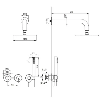 Dušas sistēma Deante Silia iebūvējama, Balta NQS_A0YK
