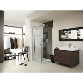 Dušas kabīne Deante CUBIC 80x80cm caurspīdīgs stikls, hromēti profili