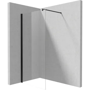 Dušas siena Deante KERRIA PLUS NERO 100cm Caurspīdīgs stikls, Melni profili