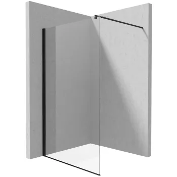 Dušas siena Deante KERRIA PLUS NERO 140cm Caurspīdīgs stikls, Melni profili