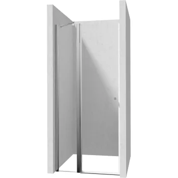 Dušas durvis Deante KERRIA PLUS 80cm (ielokāmas) TotalWhite stikls, Hromēti profili
