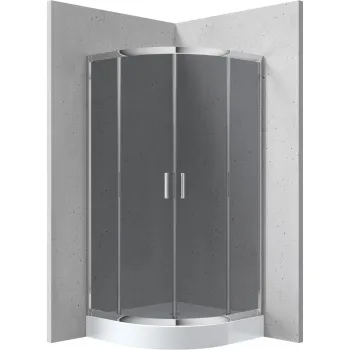 Dušas kabīne Deante FUNKIA 80x80cm GRAPHITE stikls, Hromēti profili