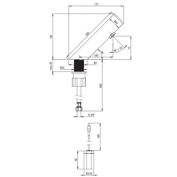 Vannas istabas izlietnes maisītājs Deante SENSE SENSOR bez temperatūras regulācijas 4xAA strāvas avots Pulēts tērauds BQR_P28R