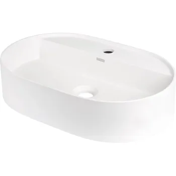 Vannas istabas granīta izlietne Deante SILIA uz virsmas, ovāla ALABASTER, 550X350mm Balta