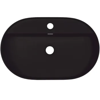 Vannas istabas granīta izlietne Deante SILIA uz virsmas, ovāla NERO, 550x350mm Melna