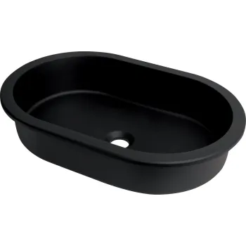 Vannas istabas granīta izlietne Deante SILIA uz virsmas (Iegriežama), 58x38cm, ovāla NERO Melna