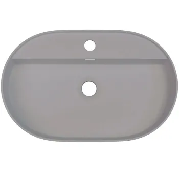 Vannas istabas granīta izlietne Deante SILIA uz virsmas, ovāla GREY METALLIC, 550x350mm Pelēka