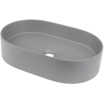Vannas istabas granīta izlietne Deante SILIA uz virsmas, ovāla GREY METALLIC, 550x350mm Pelēka