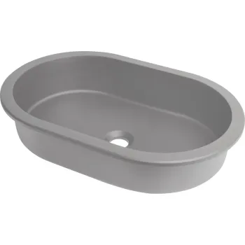 Vannas istabas granīta izlietne Deante SILIA uz virsmas (Iegriežama), 58x38cm, ovāla GREY METALLIC