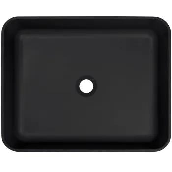 Vannas istabas granīta izlietne Deante TEMISTO uz virsmas, 50x40cm BEIGE, NERO Melna