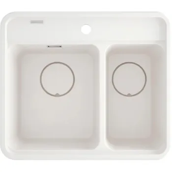 Virtuves izlietne Deante MOMI Granīta 600x520x230mm, ALABASTER, Balta