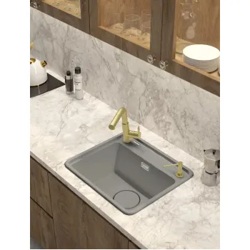 Virtuves izlietne Deante MOMI Granīta 440X500X229mm GREY METALLIC  Pelēka