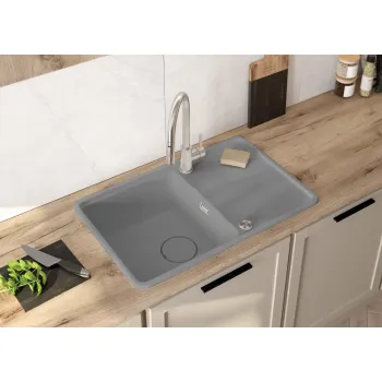 Virtuves izlietne Deante MOMI Granīta 780x550X229mm GREY METALLIC, Pelēka