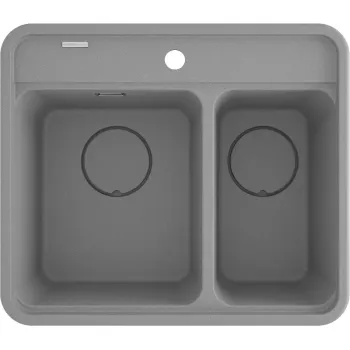 Virtuves izlietne Deante MOMI Granīta 600x520x230mm, GREY METALLIC, Pelēka