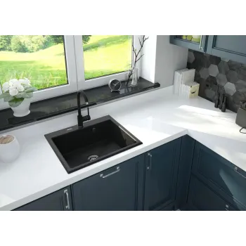 Virtuves izlietne Deante ANDANTE Granīta 600x520X210mm, NERO Melna