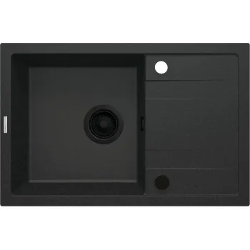 Virtuves izlietne Deante CORIO Granīta, GRAPHITE METALLIC Melna