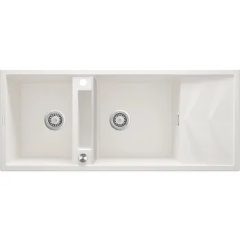 Virtuves izlietne Deante MAGNETIC Granīta 1160x500x210mm ALABASTER GRANITE Balta