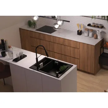 Virtuves izlietne Deante MAGNETIC Granīta 690x500x205mm ALABASTER GRANITE Balta