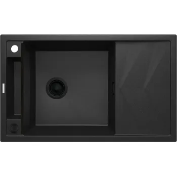 Virtuves izlietne Deante MAGNETIC Granīta 820x500x205mm METALLIC GRAPHITE GRANITE Melna
