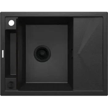 Virtuves izlietne Deante MAGNETIC Granīta 640x500x205mm GRAPHITE METALIC GRANITE Melna