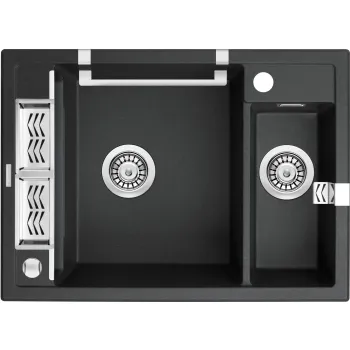 Virtuves izlietne Deante MAGNETIC Granīta 690x500x205mm GRAPHITE METALLIC GRANITE Melna