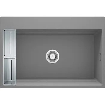 Virtuves izlietne Deante MAGNETIC Granīta 760x520x220mm GREY METALLIC Pelēka