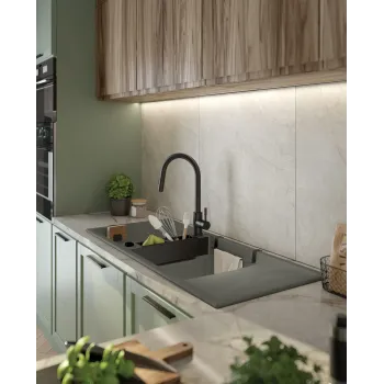 Virtuves izlietne Deante MAGNETIC Granīta 1160x500x210mm, ANTHRACITE GRANITE Antracīts