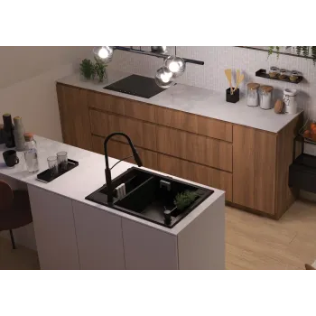 Virtuves izlietne Deante MAGNETIC Granīta 690x500x205mm, ANTHRACITE METALIC GRANITE