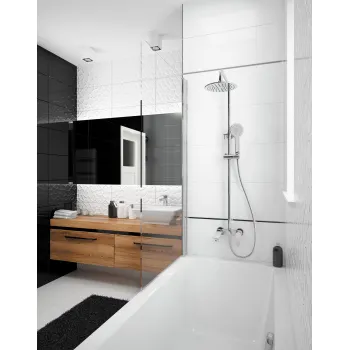 Vannas siena Deante Alpina 80x140cm Caurspīdīgi stikls, Hromēti profili