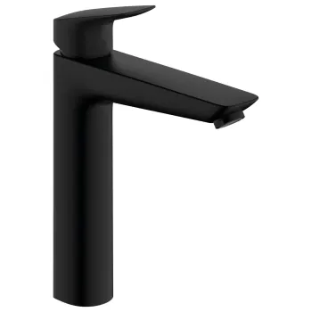 Hansgrohe Logis Izlietnes jaucējkrāns ar korķi, melns matēts 71090670