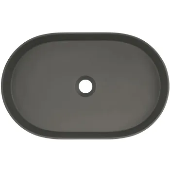 Vannas istabas izlietne Deante SILIA granīta uz virsmas, ovāla ANTHRACITE METALLIC, 550X350mm Antarcīts