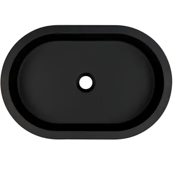 Vannas istabas izlietne Deante SILIA Granīta (Iegriežama), 58x38cm, ovāla NERO Melna