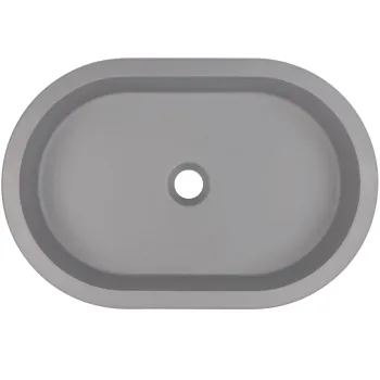 Vannas istabas izlietne Deante SILIA Granīta (Iegriežama), 58x38cm, ovāla GREY METALLIC