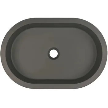 Vannas istabas izlietne Deante SILIA Granīta (Iegriežama), 58x38cm, ovāla ANHRACITE/TITANIUM