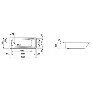 Vanna Laufen Pro Akrila 1600x700x395 Balta