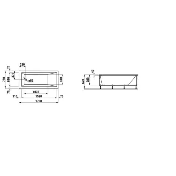 Vanna Laufen Pro Akrila 1700x750x620 Balta