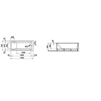 Vanna Laufen Pro Akrila 1700x750x620 Balta
