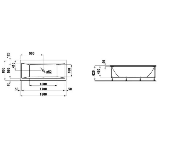 Vanna Laufen Pro Akrila 1600x700x620 Balta