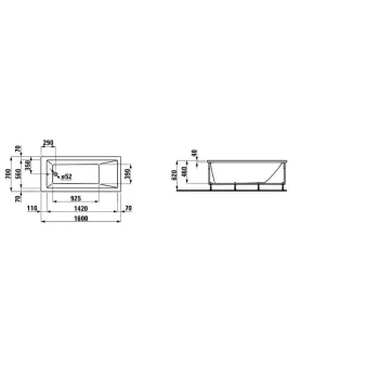 Vanna Laufen Pro Akrila 1600x700x620 Balta