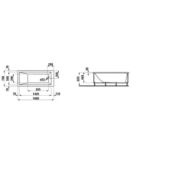 Vanna Laufen Pro Akrila 1600x700x620 Balta