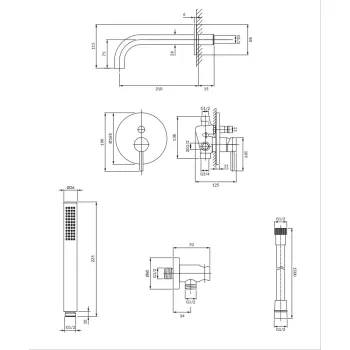 Vannas / dušas maisītājs Omnires Y iebūvējama pulēts varš SYSYW01CPB